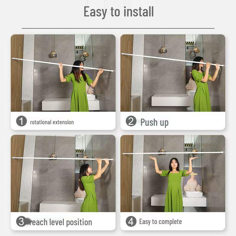 Telescopic No-Drill Retractable Rod for Clothes Drying & Shower Curtains