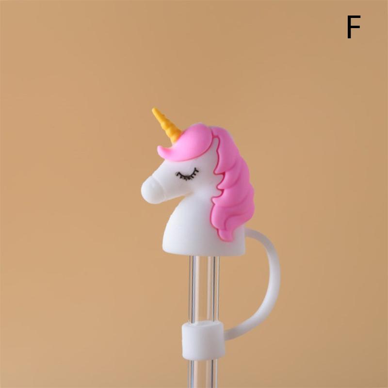 10mm jahodové jednorožcové duhové tvarované krytky na brčka, roztomilé silikonové krytky na brčka