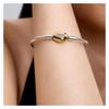 Pandora Snake head diamond design, synthetic cubic zirconia 925 silver alloy, gold-plated, silver, copper bracelet, women's silver/gold 563683C01