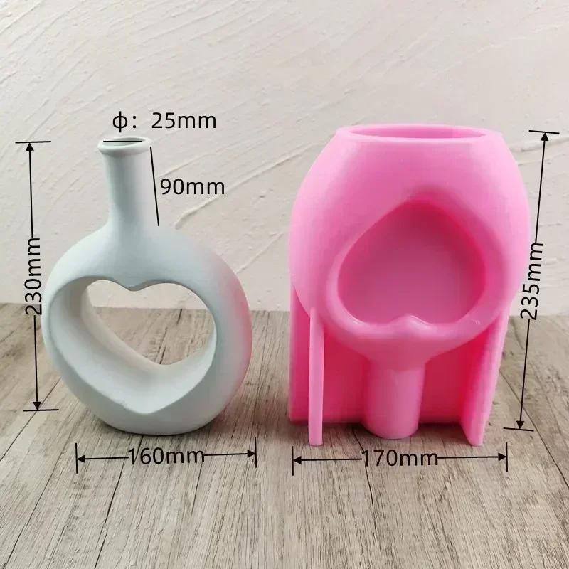 Nordic Striped Donut Cylindrical Vase Epoxy Resin Silicone Mold Circular Ring Donut Vase Concrete Cement Gypsum Silicone Mold