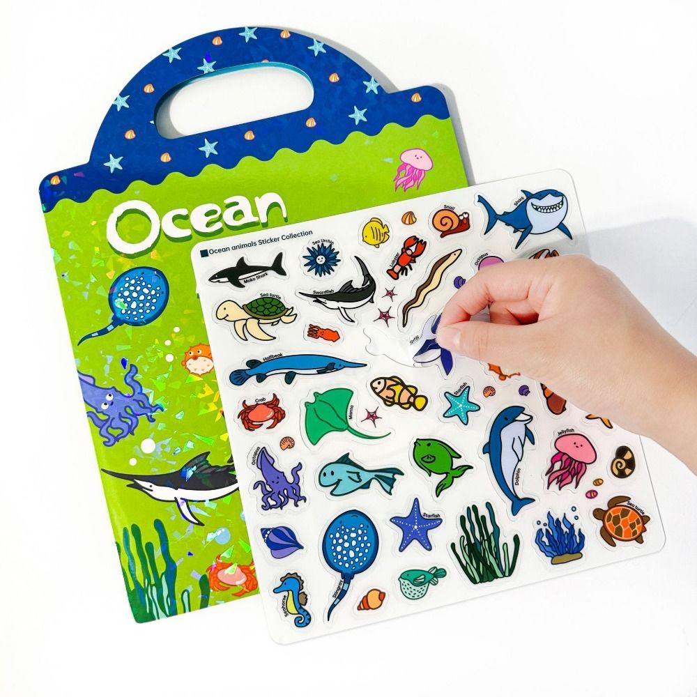 Educational Jelly Sticker Books Reusable Scene Quiet Stickers  Early Education Gifts