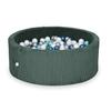 Dry Pool 110x40 Corduroy Green 500 Balls: Pearl, Silver, Metallic Turquoise, Metallic Blue