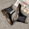 High-top Black Martin Boots, New Large-size Fashionable Soft Leather Boots, Outer Wear Sleeve Trendy Casual Shoes