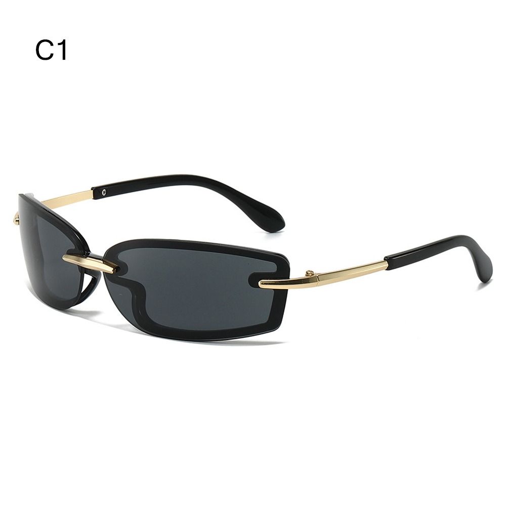 Futuristic Shades Eyewear Square Candy Color Sunglasses Y2K Rimless Dopamine Dressing Eyewear Accessories Women's Sun Glasses