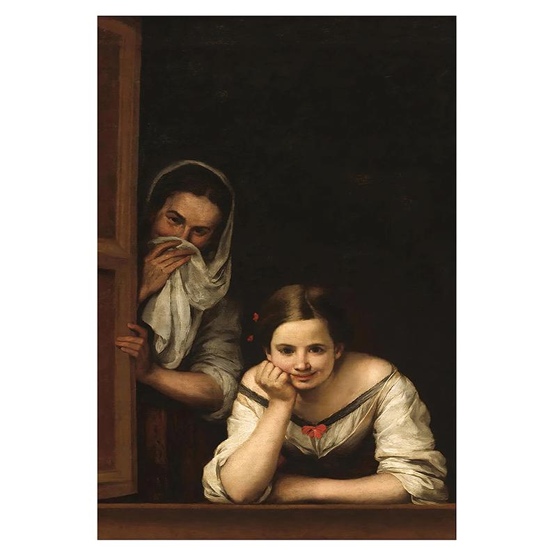 Funny Bathroom Toilet Mona Lisa Wearing Pearls Girl with Roll Paper Poster Print Canvas Painting Wall Art Living Room Home Decor