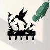 1pc Wall Mounted Hummingbird Key Rack Hanger - Small 6 Inch Wide Iron Crafts Wall Art Decorative Hook Coat Hanger