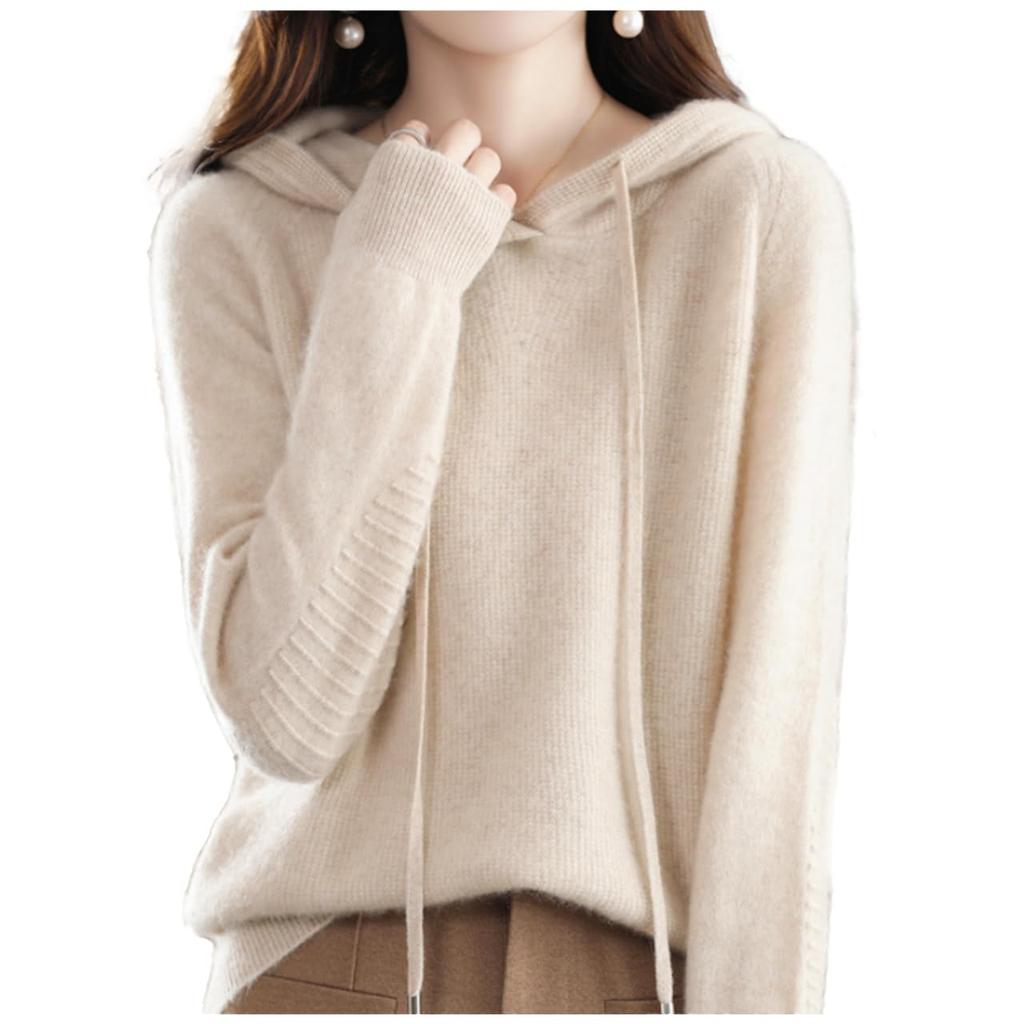 Mikina s kapucí Von Vaag Pletený pulovr svetr (02.M, Krémová)