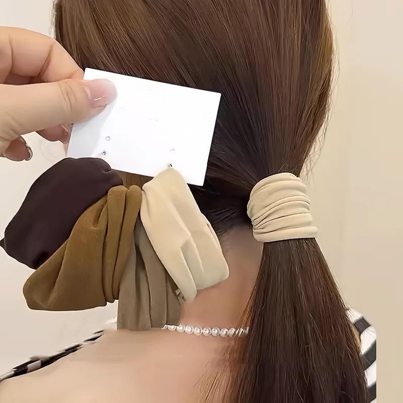 4pcs High Elastic Ultra Wide Facial Mask Muscle Headband New High-end Leather Band Hair Band Headdress High Horsetail Hair Rope