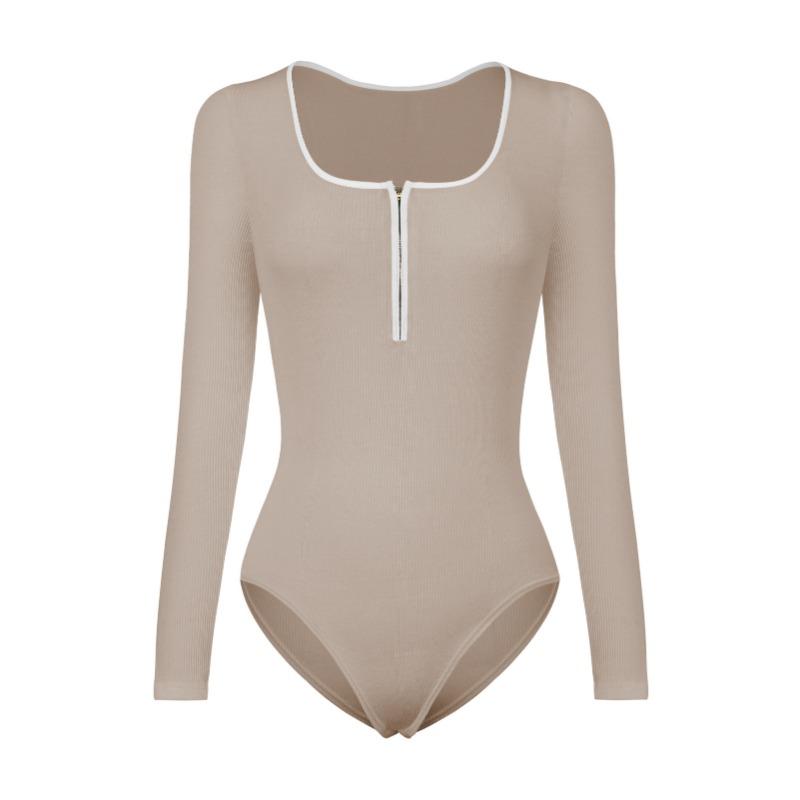 

Осень и зима Новые квадратные вырезы горловины облегающие комбинезоны футболки женские длинные рукава сексуальные комбинезоны футболка женская однотонная повседневная элегантная футболка боди 25550 L хаки