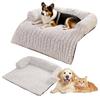 Dog Couch Bed Pet Calming Couch Plush Thermal Cat Bed with Anti-Slip Bottom Washable Removable Couch Protector Pet Bed for Sofa Bed Floor
