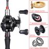 SOUGAYILANG Nový rybářský prut Baitcasting Sada rybářských navijáků 1,8 m 2,1 m 2,4 m Převodový poměr 6,3:1 Odlévací rybářský naviják 17+1BB