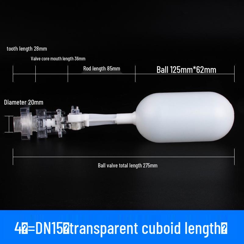 Adjustable Transparent Plastic Float Valve for Water Tanks - Install At Any Angle