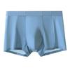 Men Boxer Underwear Mid-rise Elastic Waistband Breathable Mesh Shorts Briefs Solid Color Summer Ice Silk Cooling Panties