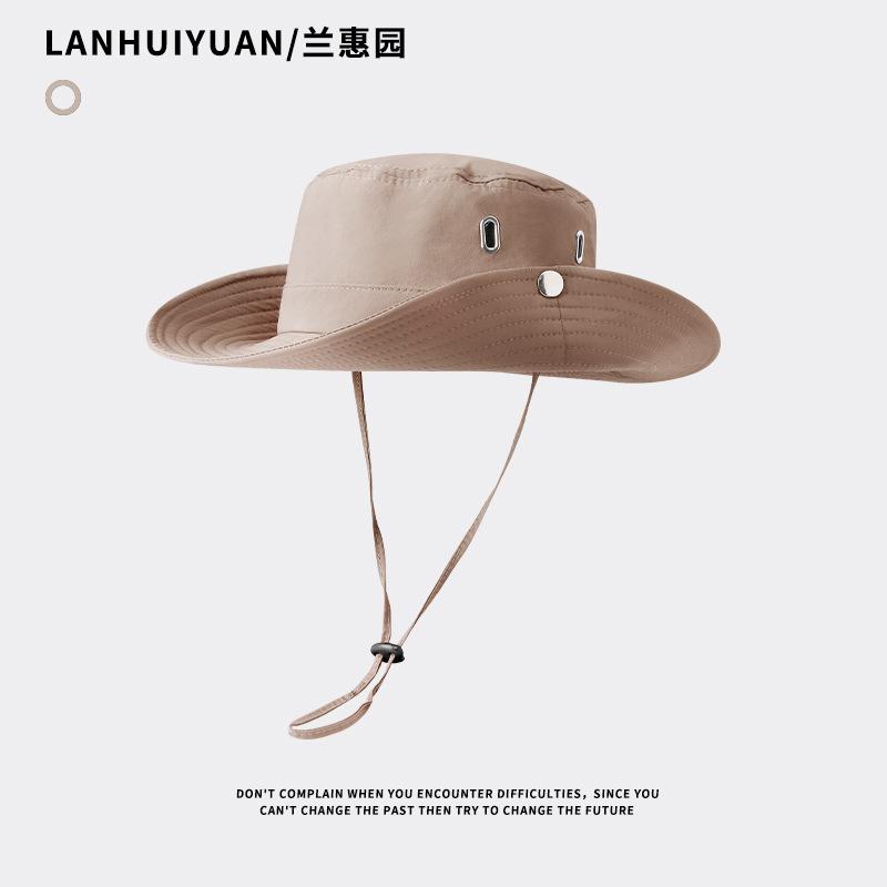 New outdoor hat bucket hat men's summer mountain climbing camping shading UV protection sun protection cowboy hat women