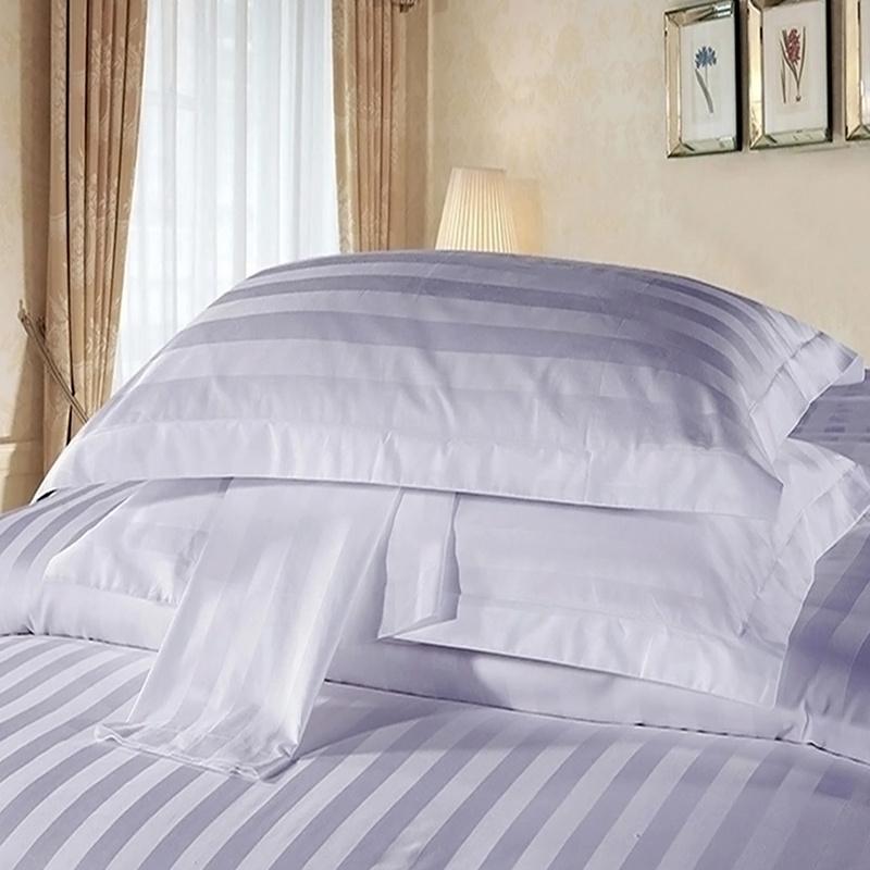 New 1 PC Cotton Diameter 45 * 75 Pillowcase Hotel Cotton Bedding Thicke Satin Strip of Pure White