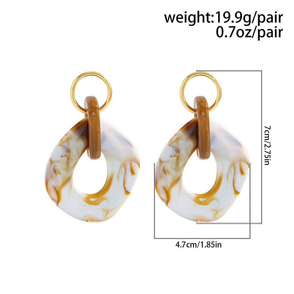 SHIXIN Orecchini Pendenti Geometrici in Acrilico dal Design Vintage per Donna Lusso Irregolare Quadrati Vuoti Orecchini Pendenti Gioielli Regalo