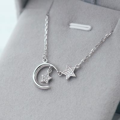 Five-pointed Star Moon Necklace Female Clavicle Chain Star Temperament Simple Best Friend