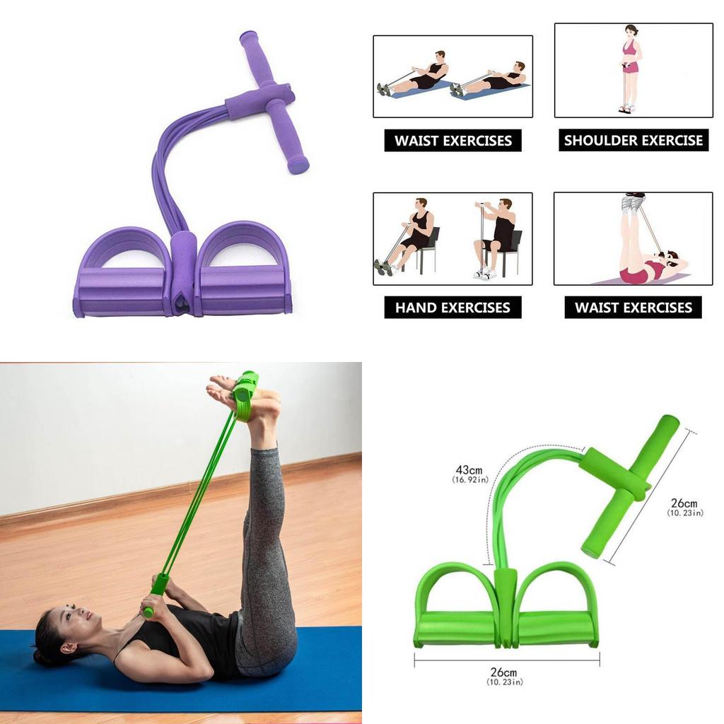 Durable Fitness Gum 4 Tube Resistance Bands For Effective Sit-up Pull Rope Exercises
