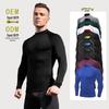 Men's High Neck Performance Long Sleeve Sports Shirt - Stretch, Breathable, Stand-Up Collar for Running & Basketball