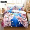 Fresh Flowers Queen Bedding Set Duvet Cover Kids Bedroom Bed Set Comforter Cover Set King Size Duvet Cover Set Bedding Sets