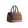 Coach Rowan 27 Classic Monogram Colorful Strap Canvas And Leather Boston Bag Women shoulder bag Brown C7240-IMNOX
