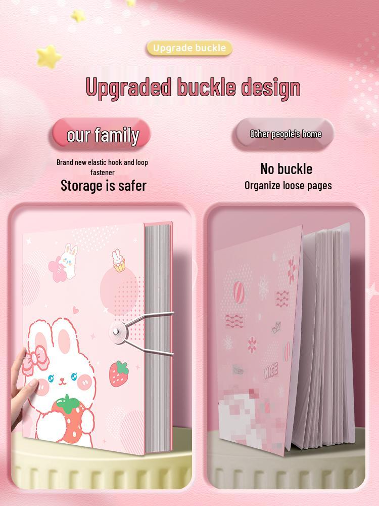 A4 Multi-Layer Transparent Document Folder with Loose-Leaf Inserts for Students