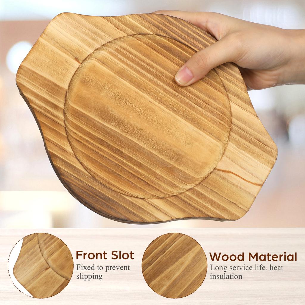 2Pcs Wooden Pot Mat for Hot Pot Multi-Function Casserole Holder Sturdy Heat Resistant Kitchen Accessory Reusable