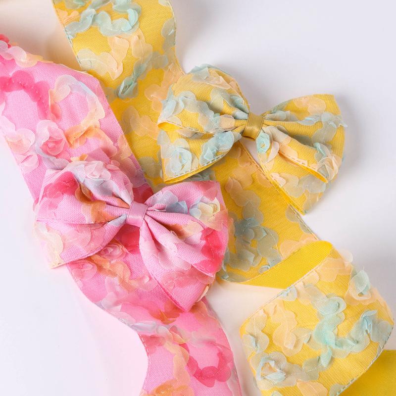 High Quality Printed Lace Lace Ribbon Butterfly Clip Hairpin Raw Material Gift Wrap Tape Diy Clothing Accessories Ribbon