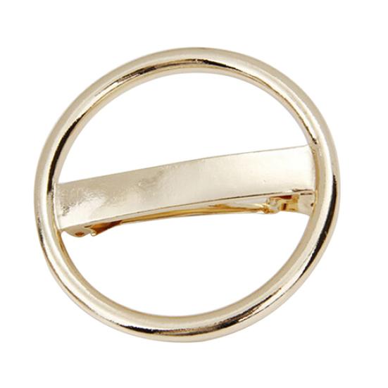 

Женская заколка в виде круга в стиле панк, золотистая, серебряная заколка для волос, круглый зажим из сплава, головные уборы золотистый