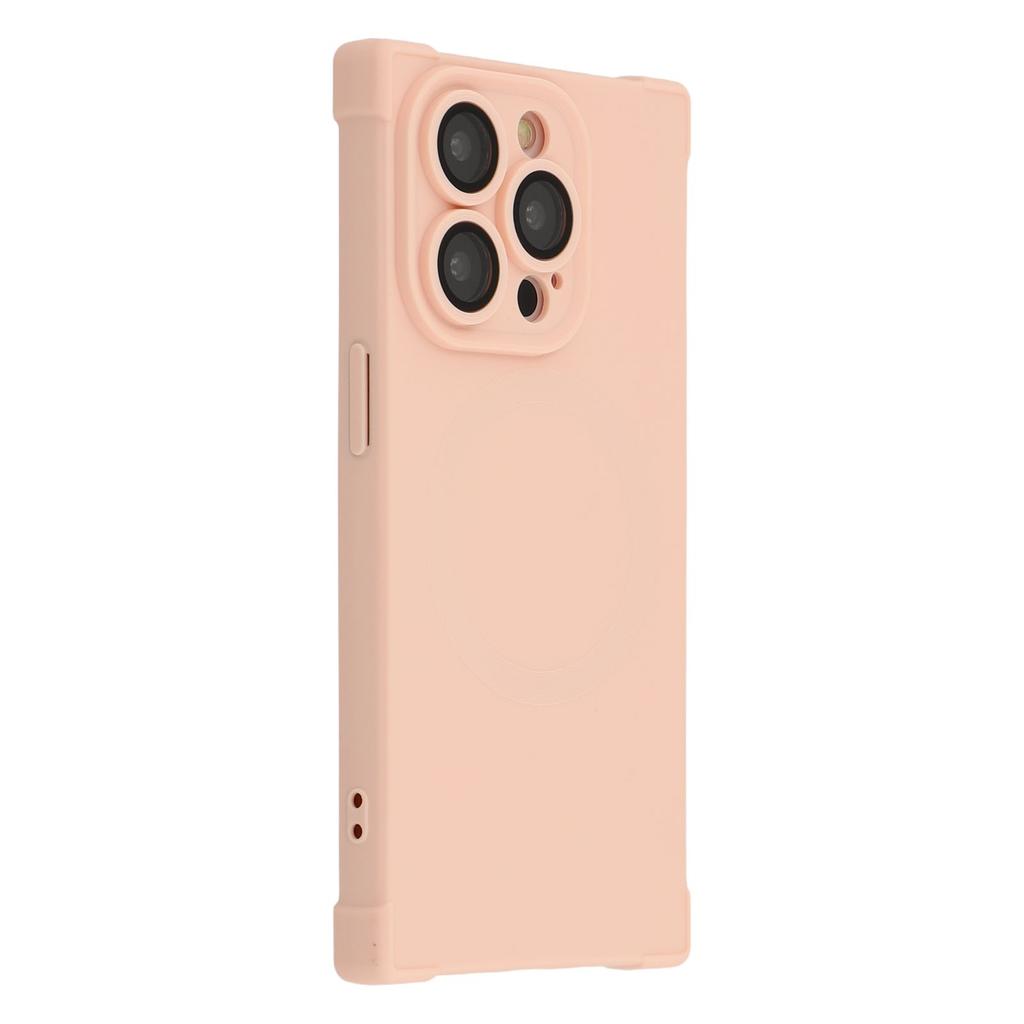 For iPhone 15 Pro Max Case Compatible with MagSafe Straight Edge TPU Phone Cover with Camera Lens Protector