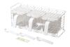 Pearl Metal Seasoning Rack, Spice Rack with 3 Storage Containers, Vertical or Horizontal Use, White, Blanc Kitchen HC-472
