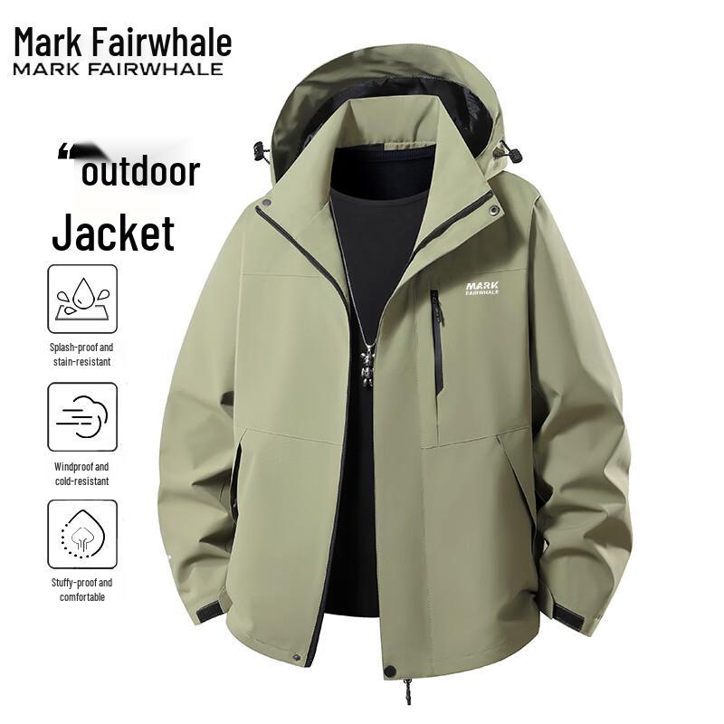 

Mark Fairwhale Men s Casual Hooded Waterproof Windproof Outdoor Jacket 5XL