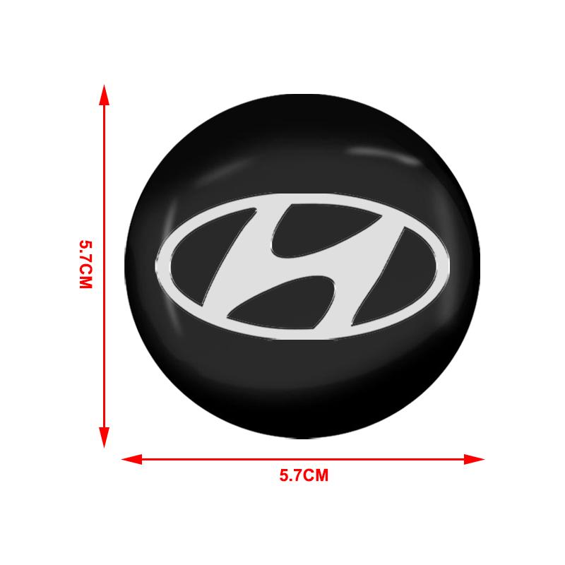 4 stk 56MM Bilhjul Senter Navkapsel Logo Klistremerker Felgdeksel Emblem Dekal For Hyundai Santa Fe Sonata Solaris Azera Creta I30 Ix25 Tucson IX35