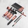 14Pcs Orange Rose Makeup Brush Set, Portable Soft Bristle Full Kit for Blush & Eyeshadow