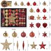Christmas Red & Gold Tree Topper: 88 Irregular Shape Ball with Multiple Styles for Tree Decoration