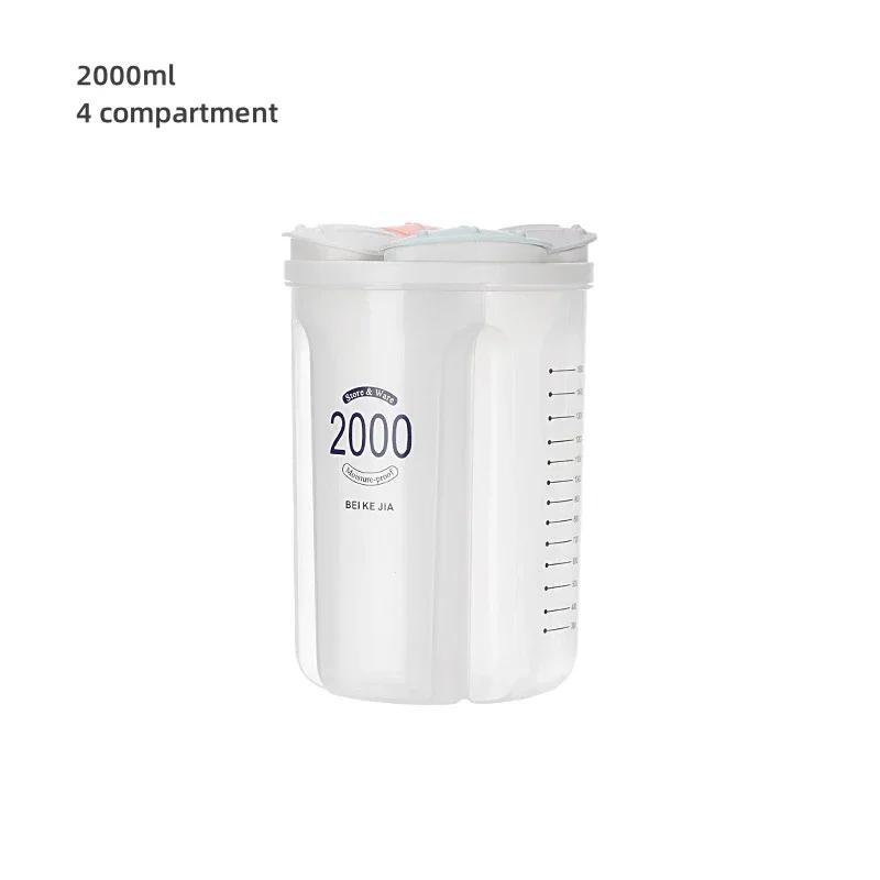 Küchenaufbewahrungsbox Transparent Mehrkorn-Aufbewahrungsbehälter Spaghetti Müsli Separater Spender Organizer Behälter Küchenhelfer