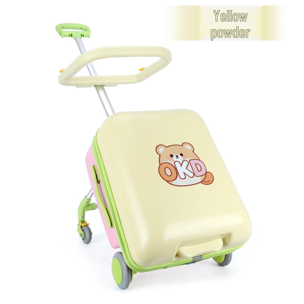 New 20-inch Children's Ride-on Carry-on Luggage with Password Lock and Detachable Trolley