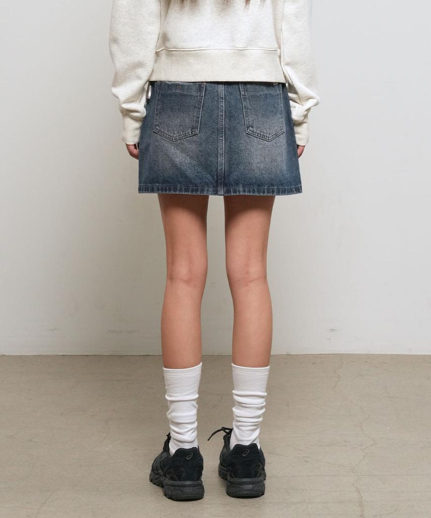General Idea Washed Denim Mini Skirt [Dark Blue] / Gf1Lsk502