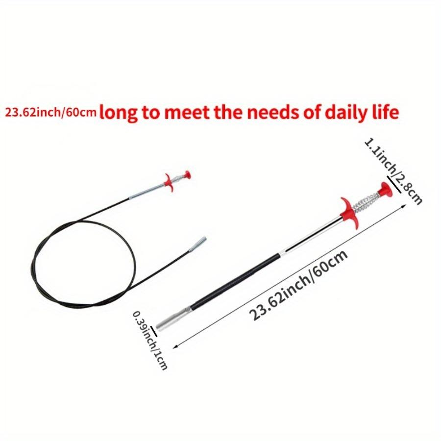 Desatascador de tuberías de alcantarillado de 60 cm, herramienta de limpieza de fregaderos y alcantarillas para el baño, herramienta de dragado de tuberías con resorte de serpiente, accesorios de cocina