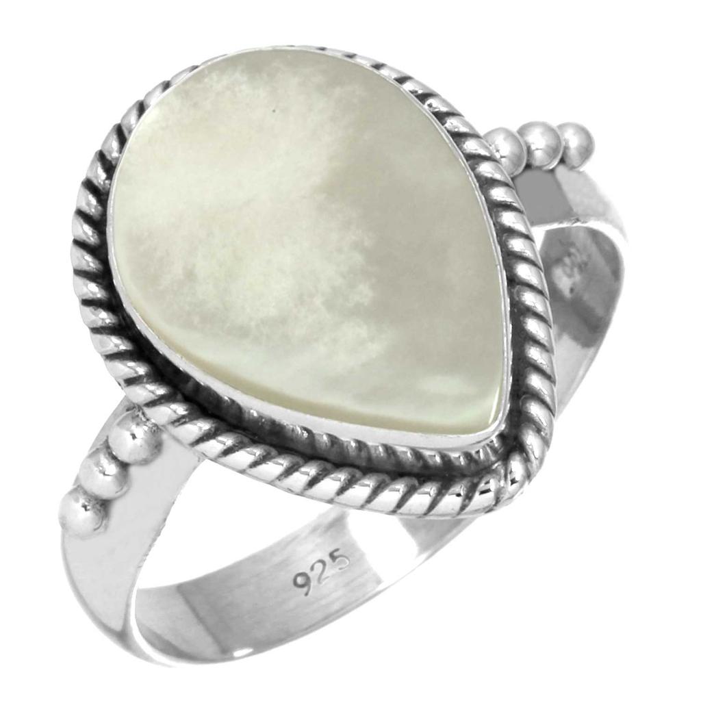 925 Sterling Silver Ring Women Gemstone Handmade Jewelry Thanksgiving Gift Blue Green Purple Copper Turquoise Pearl Lapis Mother Of Pearl Statement