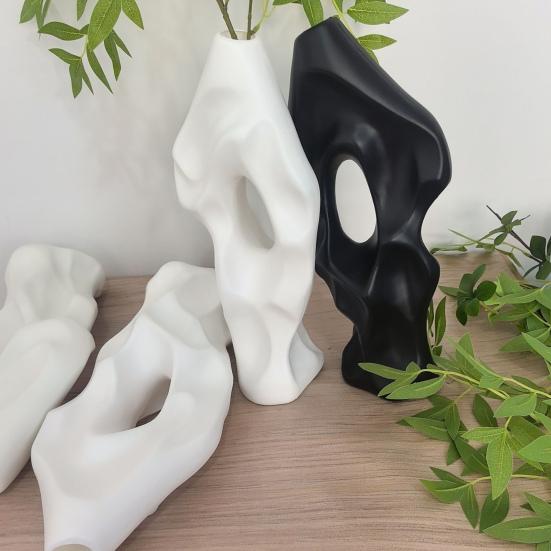 Wazon na kwiaty z tworzywa sztucznego w stylu vintage, minimalistyczny pojemnik na kwiaty w stylu chińskim, dekoracyjny wazon na rośliny kwiatowe, ozdoba stołu do domu i biura