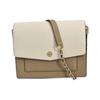 Tory Burch Robinson Metal Logo Magnetic Snap Closure Leather Envelope Crossbody Bag Women bags Cheese-White 154318-724