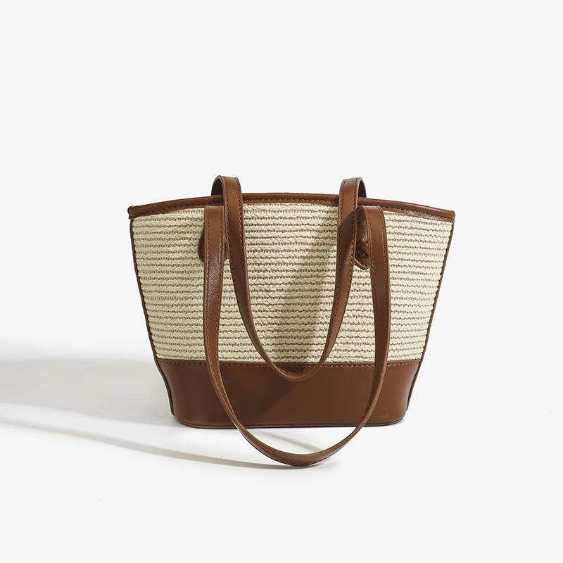 Large Capacity Underarm Woven Tote Bag Women'S Summer New Popular Shoulder Bag Seaside Vacation Straw Bag