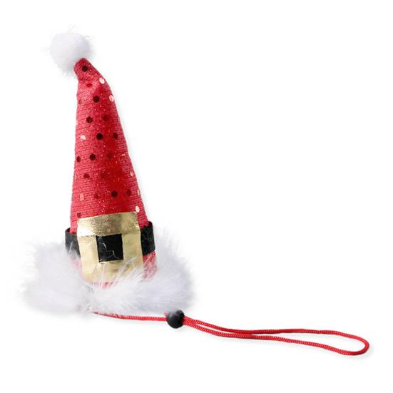Pet Christmas Hat Cats Red Xmas Hat Santa Hat with Glittery Polka Dots for Cats And Dogs Festive Dress-up Photo Prop