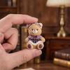 Mini Cartoon Bear Figurine Tiny Resin Bear Figures with Dress Cute Cake Toppers for DIY Crafts Dollhouse Fairy Garden Micro Landscape Decor