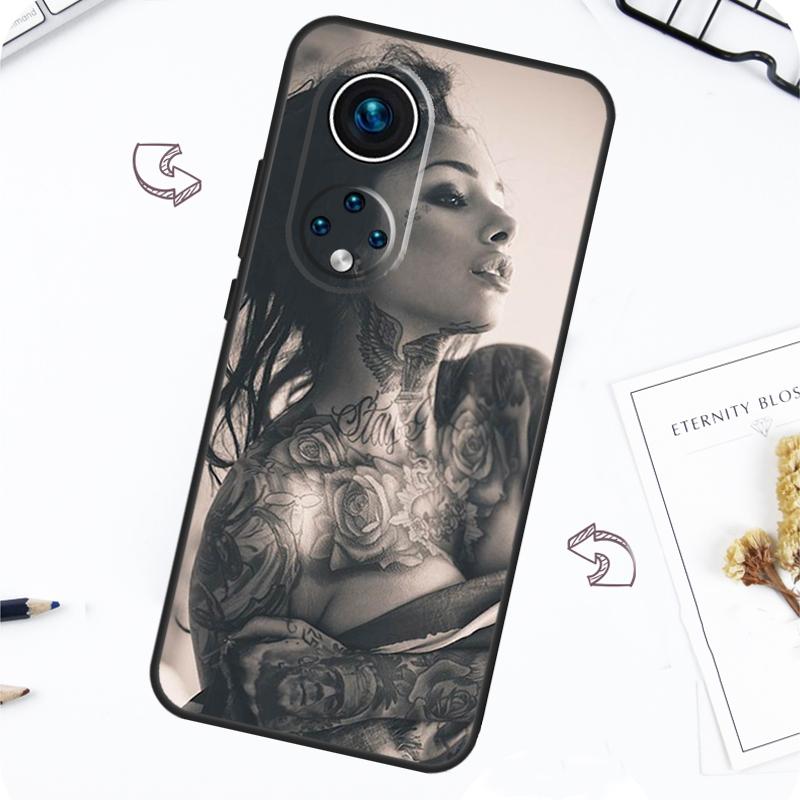 Sexy Sleeve Tattoo Girl Case For Honor Magic 7 Pro 5 6 Lite Honor 200 Pro 50 70 90 X8b X9a X8a X8 X9 X9c X9b Cover