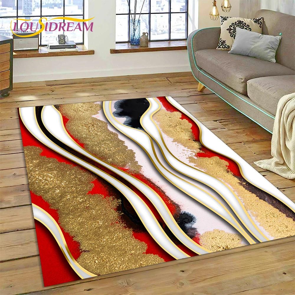 Dream Colour Splendid Marble Gold Nordic Rug for Home Living Room Bedroom Sofa Doormat Kitchen Decor Mat