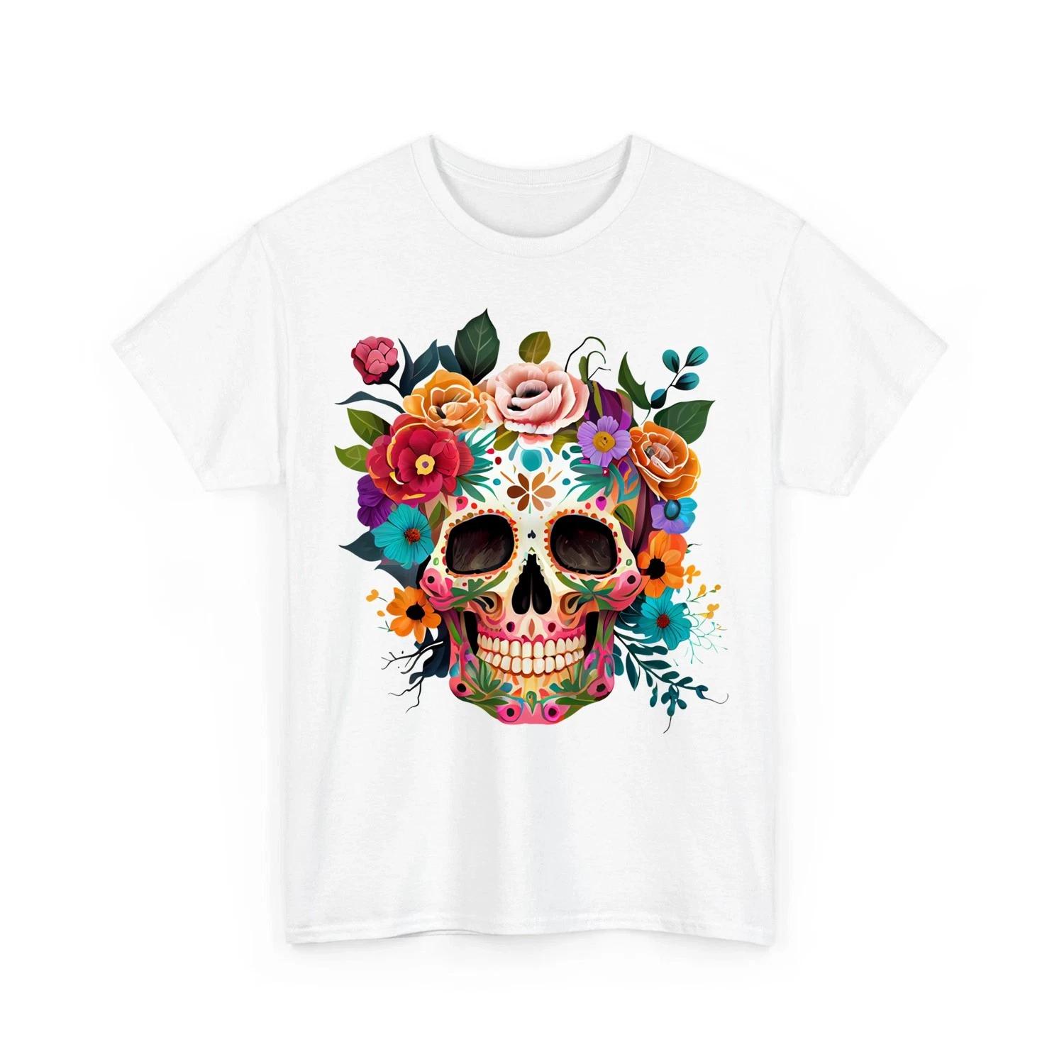 Sugar Skull Shirt Day of the Dead Dia De Los Muertos Mexican Calavera Tee S