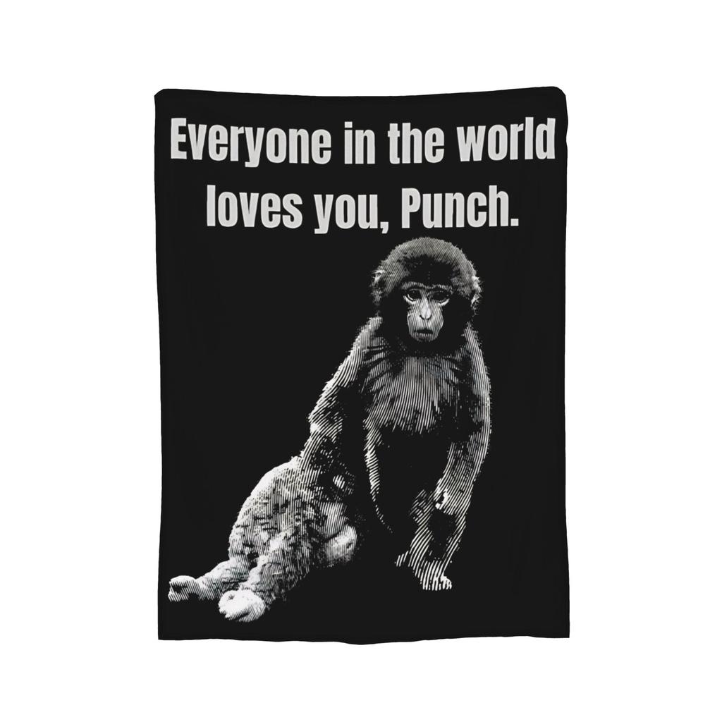 Cute Punch Monkey Knitted Blankets Velvet Warm Throw Blankets for Home Couch Bedspread