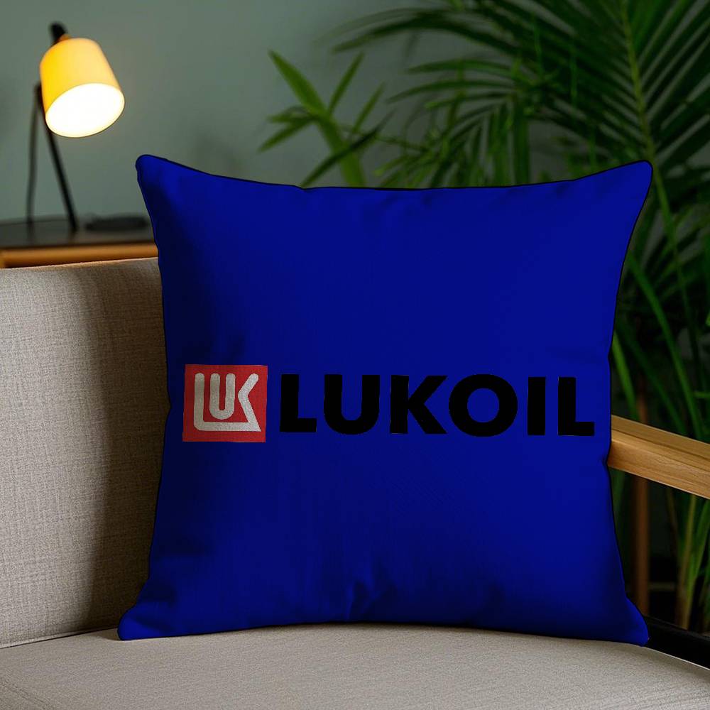 Pillow Case Fashion L-Lukoil Sofa Short Plush Double-Sided Hd Printing Room Home Office Gift Cushion Cover